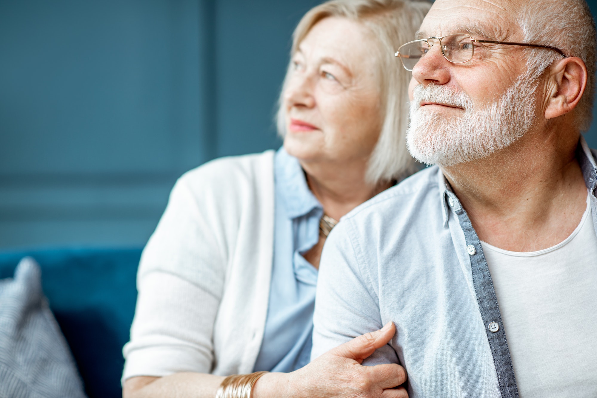 Portrait of a senior couple at home